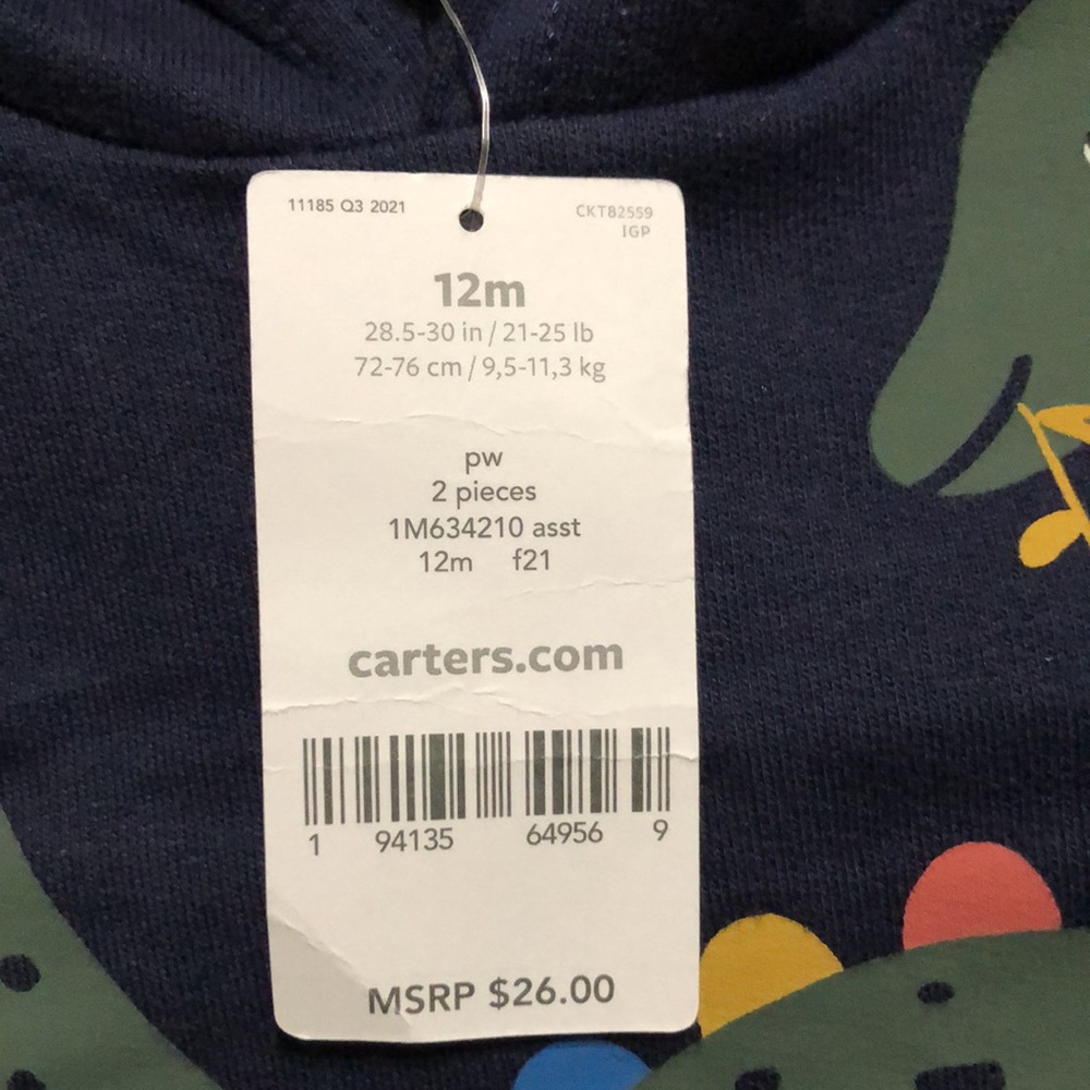 Carter’s 2-pc Dinosaur Pant Set Final Price - Picture 5 of 13